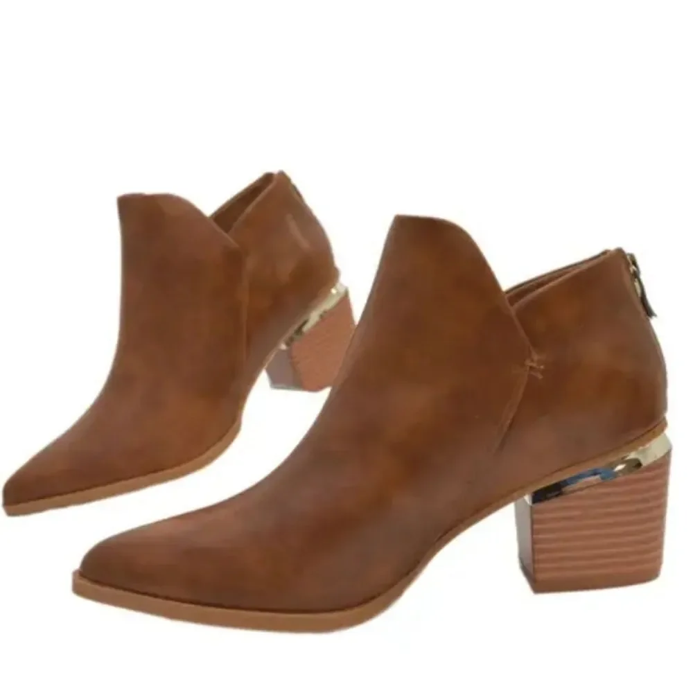 Western Brown Ankle Boots Sz 8